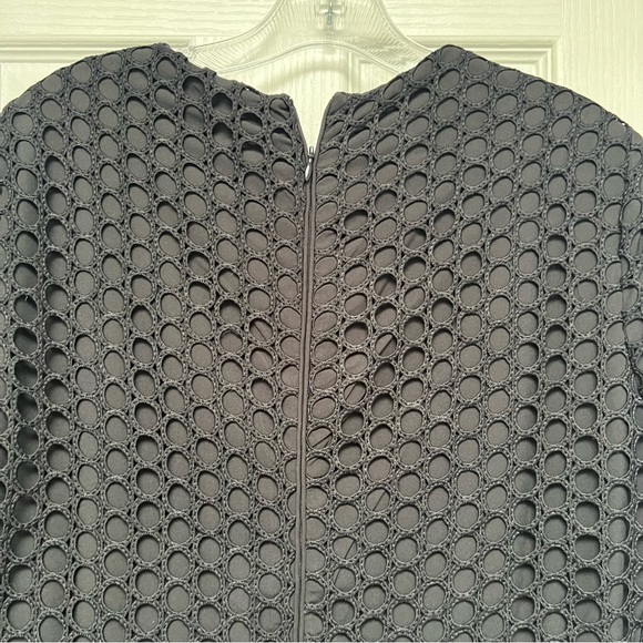 EC three-quarter sleeves tiered design flared midi dress perforated mesh size 10 - Picture 4 of 8